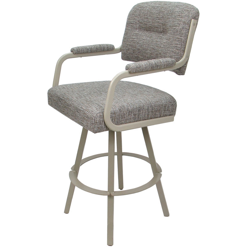 Tabouret de bar pivotant en métal 30 po sur base Warren, Beige, Wat Aqua, Tabouret de bar (siège d'une hauteur de 30 po)