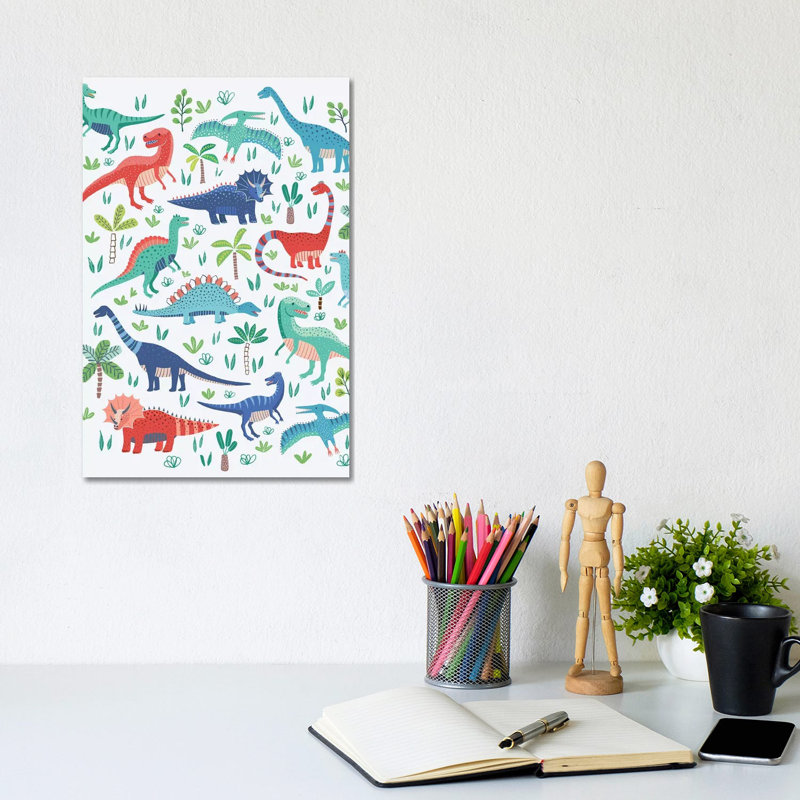 Dino Fun I by Nancy Mckenzie - Wrapped Canvas Gallery-Wrapped Canvas Giclée, 20.32 cm H x 30.48 cm W