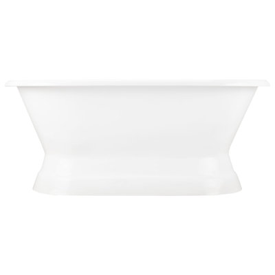Henley 72" Free Standing Cast Iron Soaking Tub with Center Drain and Drain Assembly