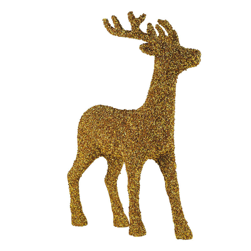 Luminous Reindeer Statue - , Gold