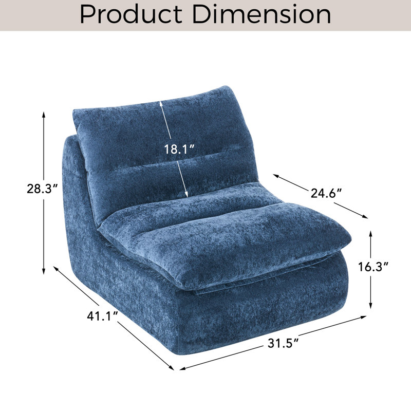 Fauteuil à billes rembourré , Bleu