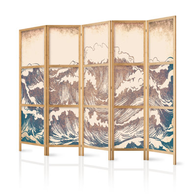 171cm H Solid Wood Folding Room Divider