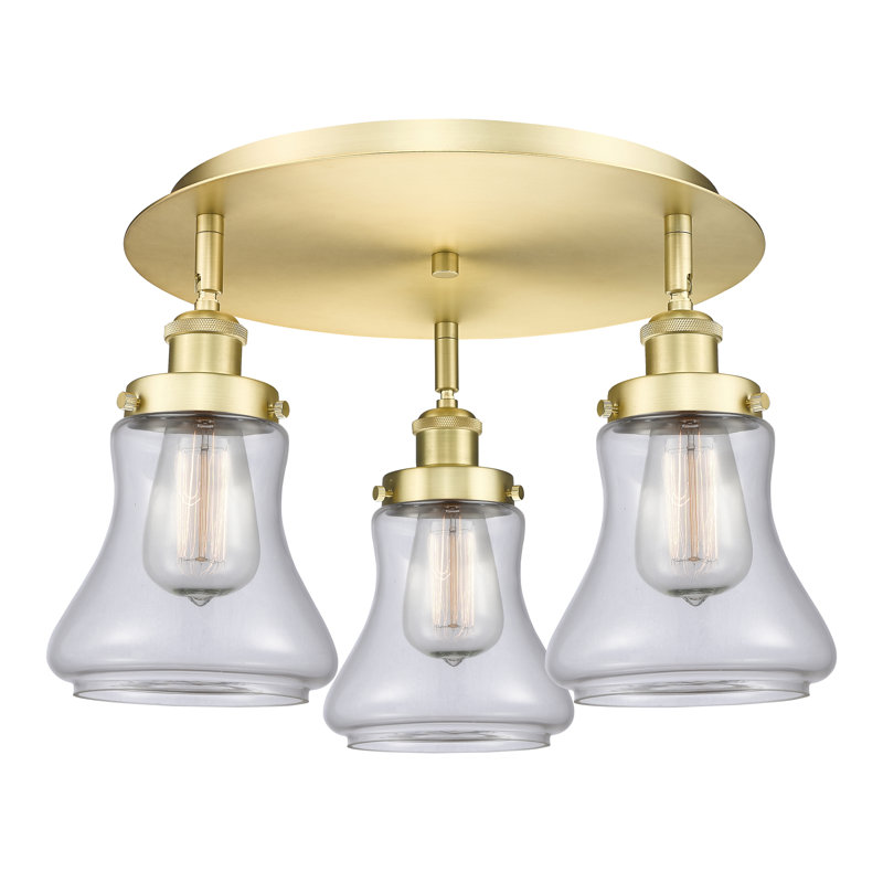 Bhanupriya Glass Flush Mount, Clear, Satin Gold