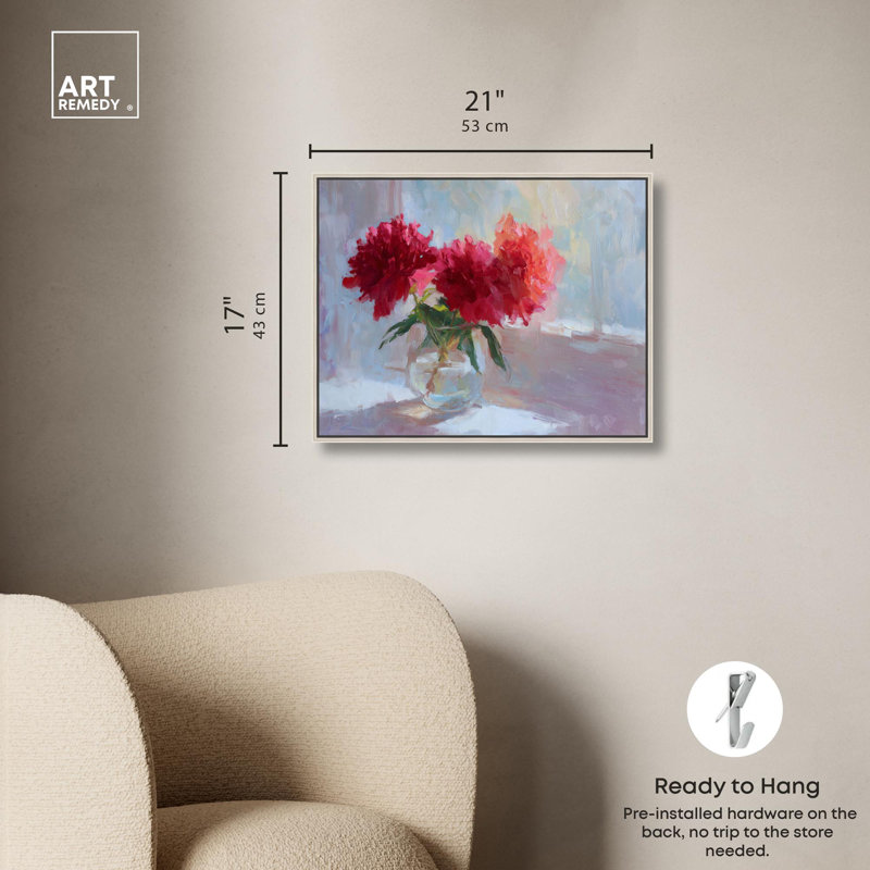 «Glass Vase I Kitchen», reproduction d'art sur toile par Art Remedy, H 16 po x l 20 po, Cadre argenté