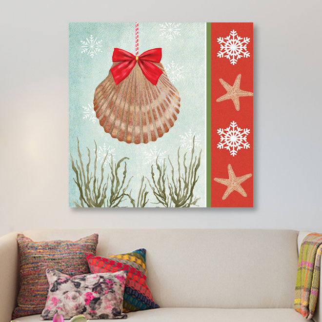« christmas côtier i », impression sur toile, H 26 po x l 26 po x P 1,5 po, Toile tendue, Pas de tapis