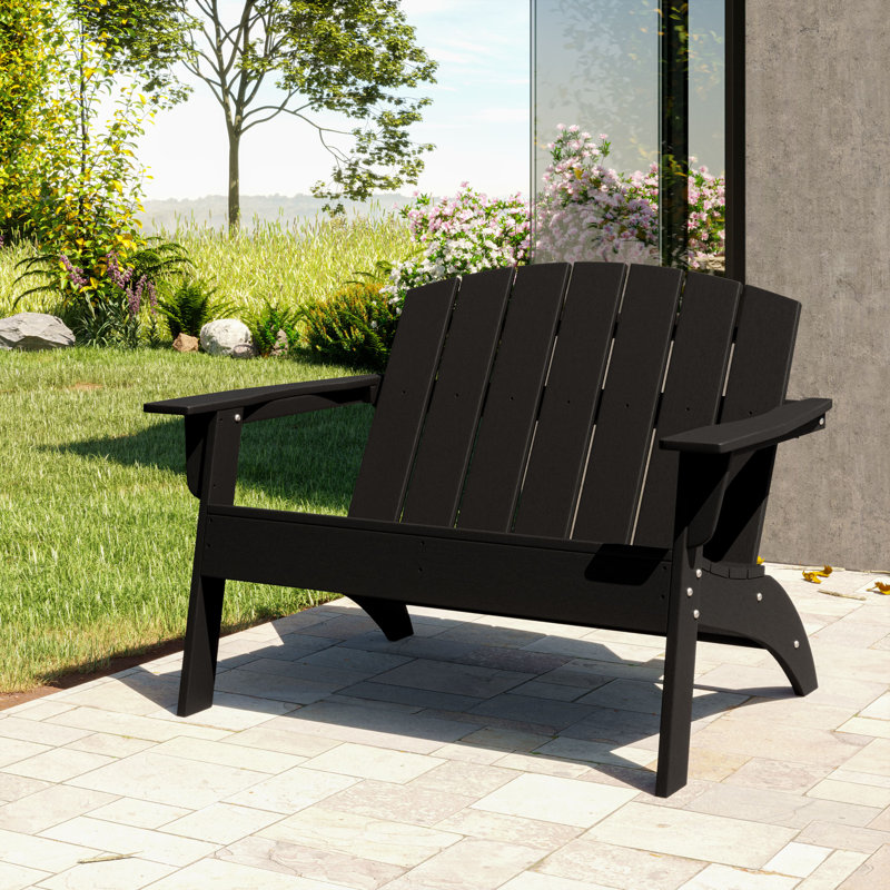 Chaise Adirondack en plastique Keddie, Noir
