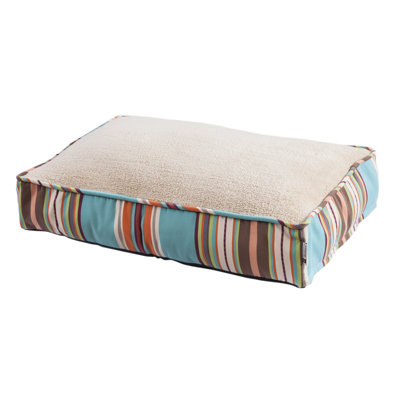 Serape Cream Tan Turquoise Southwestern Dog Pet Bed for Medium, Large Dogs 23x34 inch