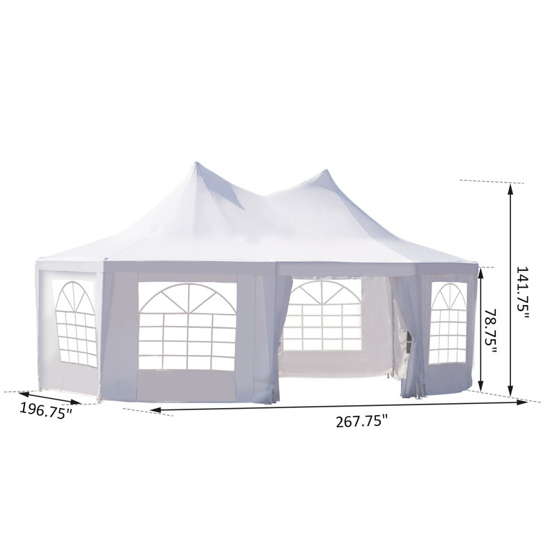 Large White Octagonal Party Canopy Gazebo Tent