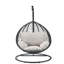 Chaise suspendue Simona en tissu beige et osier noir-2001888318-2001888319
