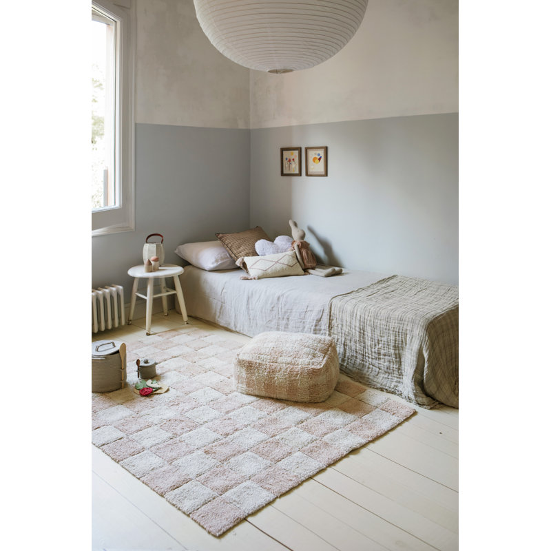 Washable Rug Kitchen Tiles Rose, Rectangle 6'7" x 9'10"