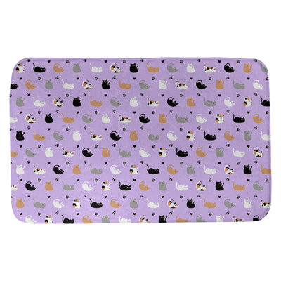 Tapis pour salle de bain chat Leffel