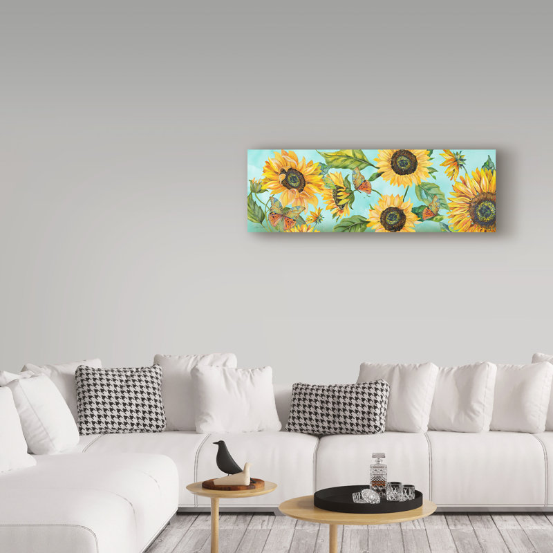«Deagen Sunflower Garden 2» par Jean Plout - impression sur toile tendue, H 8 po x l 24 po x P 2 po