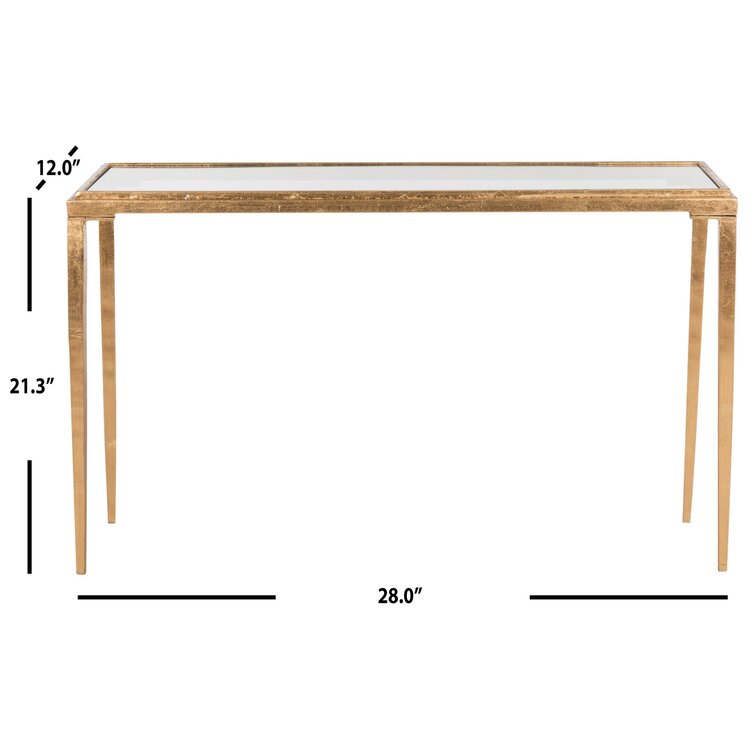 Oxendine Glass Top Cross Legs End Table Mercer41 Color: Gold / Clear