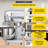 Commercial Food Mixer 10Qt 450W 3 Speeds Adjustable 110/178/390 RPM Heavy Duty 110V With Stainless Steel Bowl Dough Hooks Whisk Beater Premium For Schools Bakeries Restaurants Pizzerias