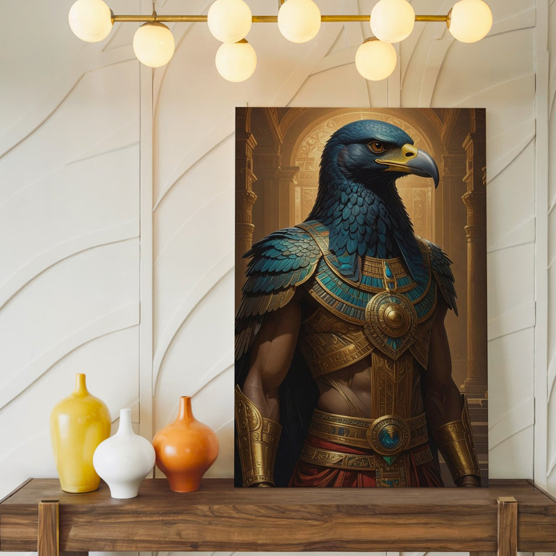 Toile, voici la description du produit et optimisation Seo pour votre divinité Horus, H 16 po x l 20 po