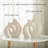 Snuggle Hollow Modern Ceramic Vase Set Of 2, Mid Century Nordic Aesthetic Decorative Vase Decorative Vases For Home Table Decor (Matte Black W 6.3" X H 8.4")-122444613-122444611