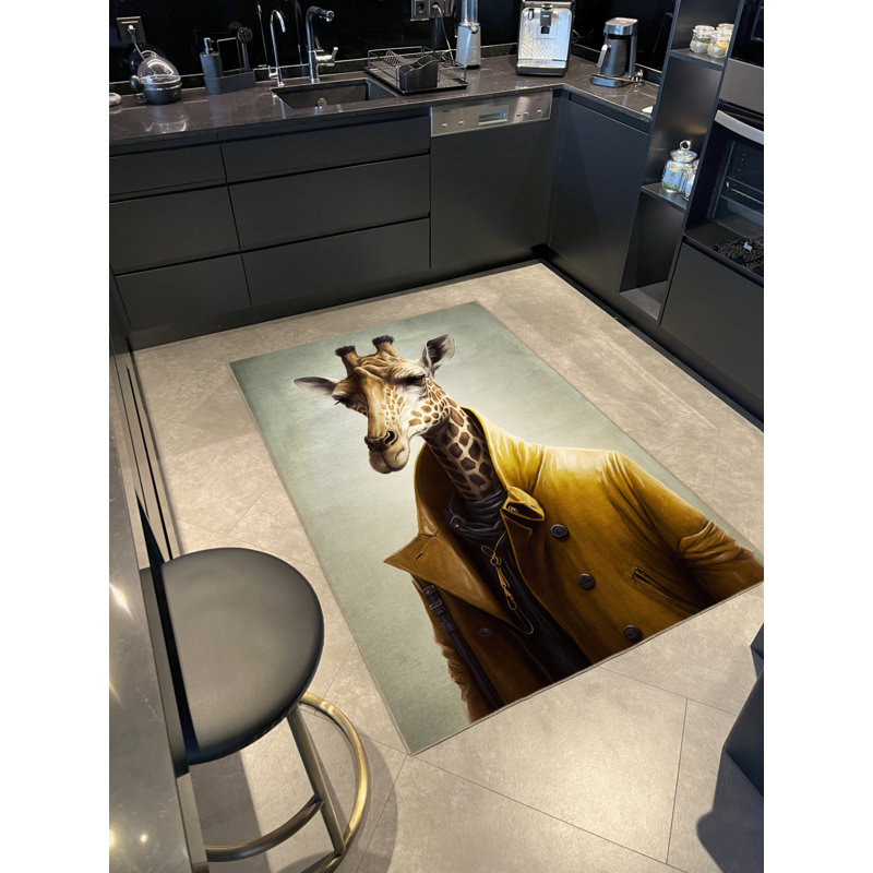 Kandon Animal Print Indoor / Outdoor Rug, Rectangle 5'2" x 7'11"