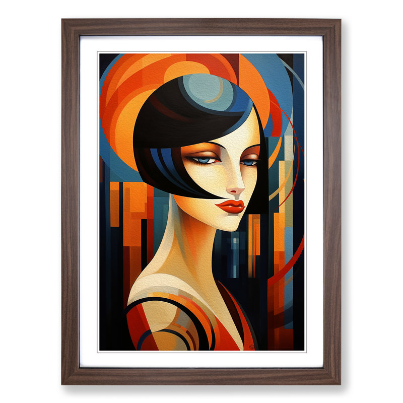 Single Picture Frame Print on Wood, Walnut Framed, 64cm H x 46cm W