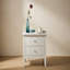 Table de chevet transitionnelle blanche élégante-1356573757