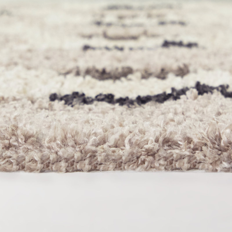 Tapis taupe à poils longs Kelch, Rectangle 5 pi 3 po x 7 pi