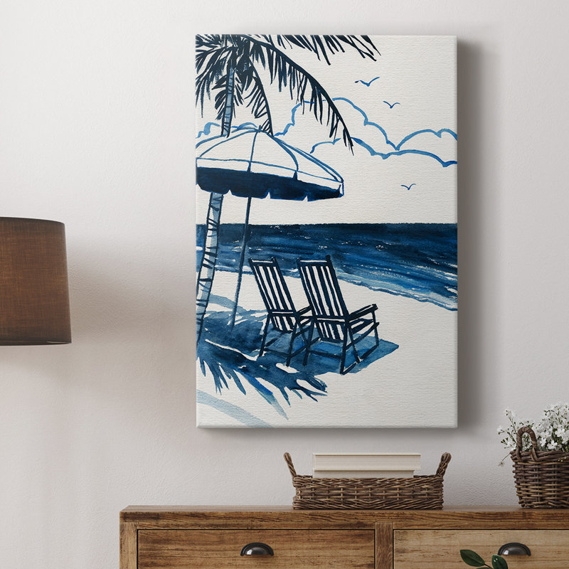 Coast Sketch Palm Beach -Custom Wrapped Gallery Cavas, 36" H x 24" W