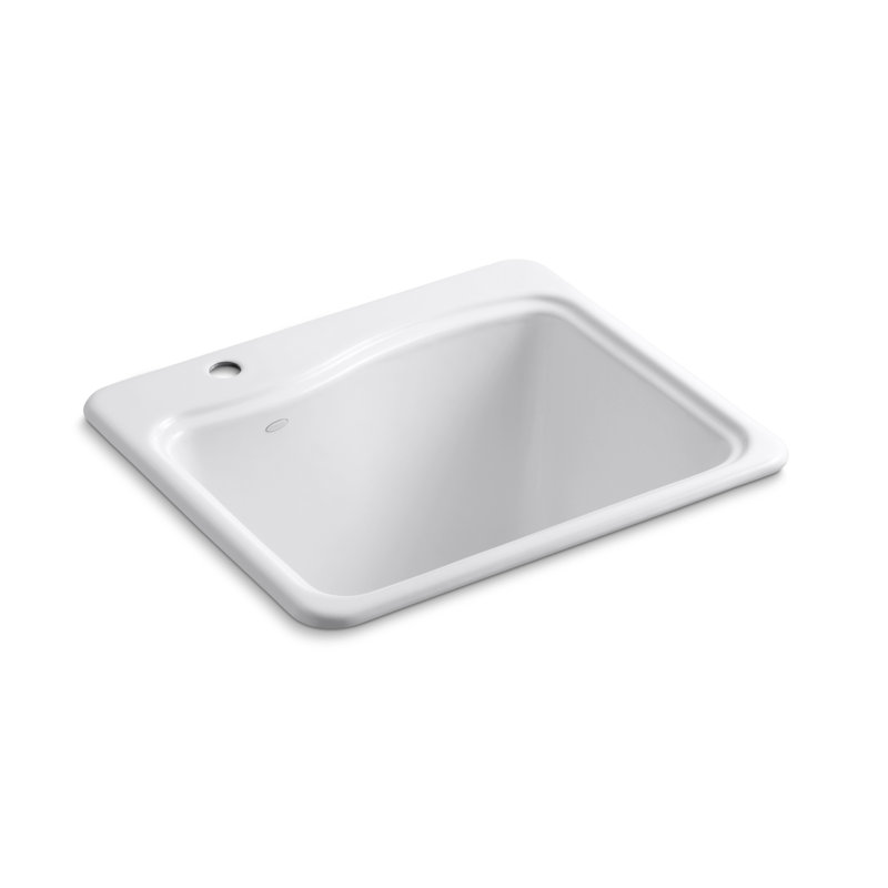 Lavabo de salle de bain rectangulaire en métal River Falls, Rouge roussillon, 1