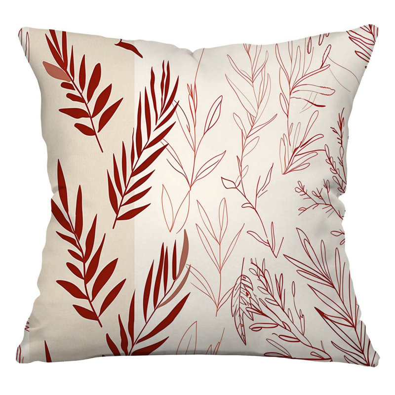Botanical Cool Motif Reversible Throw Pillow, 20"H x 20"W