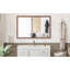 Grand miroir de salle de bain rectangulaire de 48 po x 32 po avec cadre en aluminium de couleur noyer, fixé au mur verticalement ou horizontalement, verre résistant à la sécurité, installation rapide de 48 po x 32 po et salle de bain convenable.