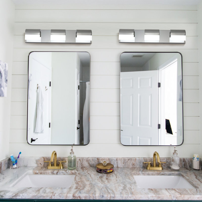 Éclairage mural pour salle de bain 3 lumières DEL pour salle de bain, Chrome chrome