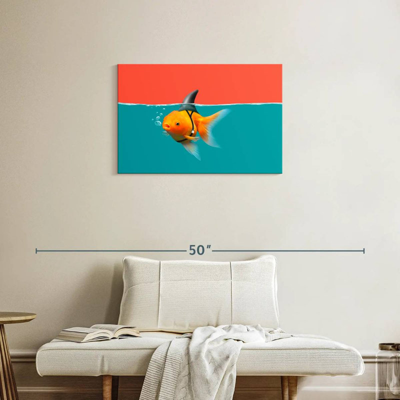 Brampt Goldfish As A Shark, 20" H x 30" W