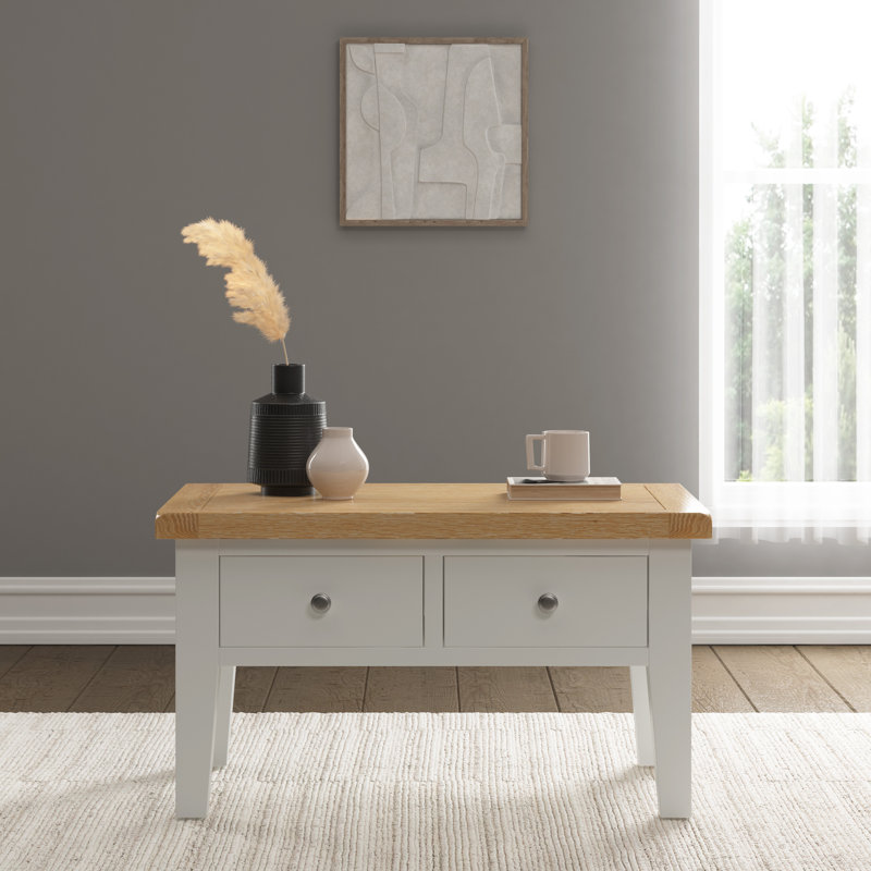 Windsor 2 Drawer Coffee Table, Ivory