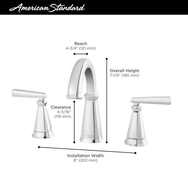 American Standard 7018801.278 Robinet de salle de bain à 2 poignées à 2 poignées Edgemere (bronze antique)