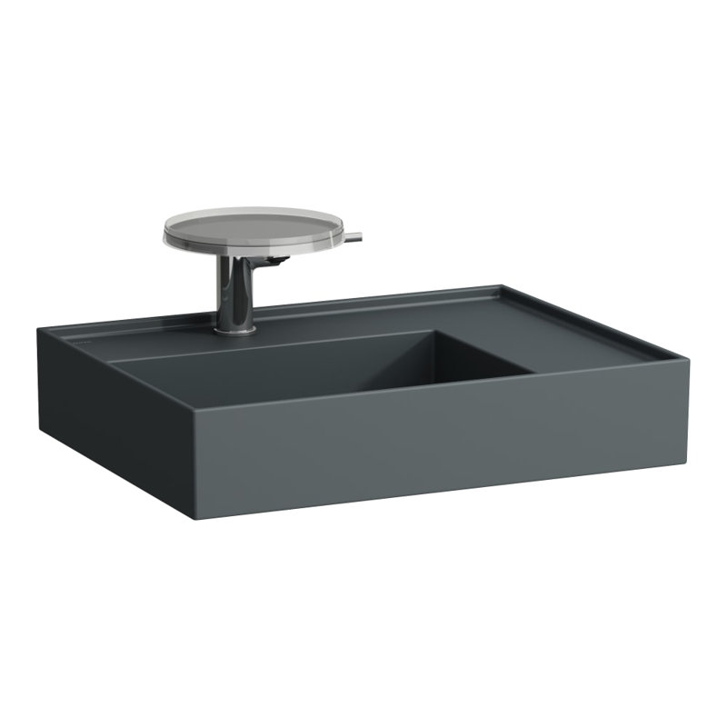 Kartell Laufen 16.93 in. L Bathroom Sink, Matte Graphite, Widespread Faucet