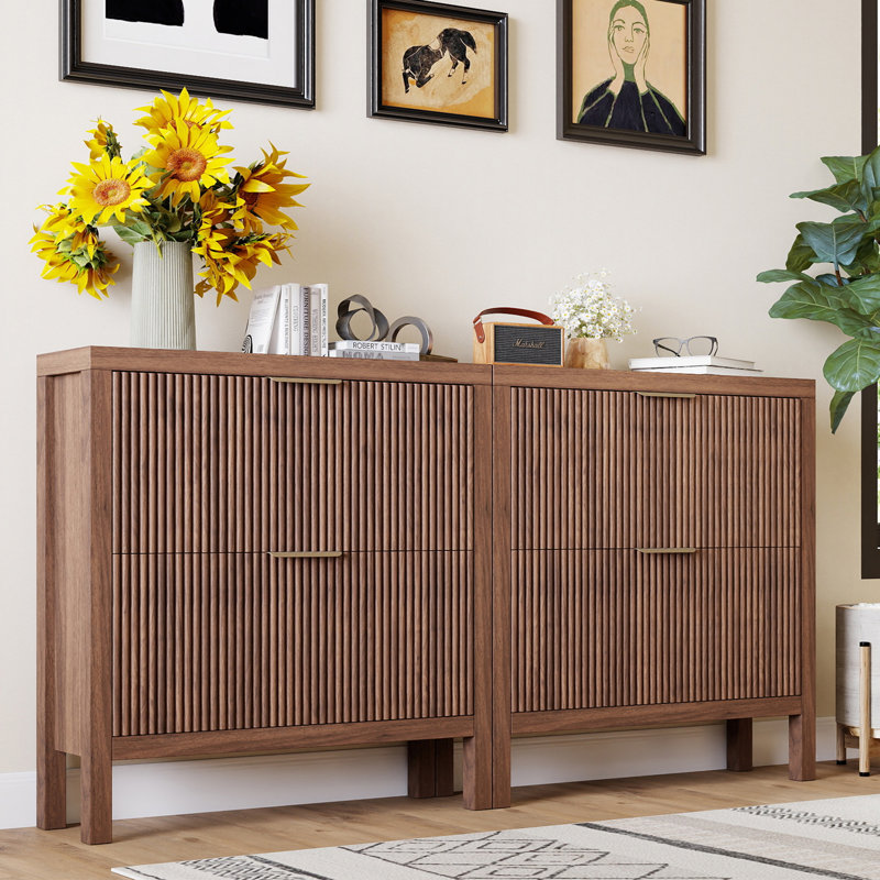 Armoire de rangement pour 18 paires de chaussures (ensemble de 2), Bois brun