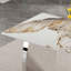 Table de salle à manger rectangulaire moderne, plateau de table imitation marbre marbré, pieds de table en acier inoxydable, convient pour la cuisine, la salle à manger, le salon, 63 po x 31,4 po.-63069141-63593659
