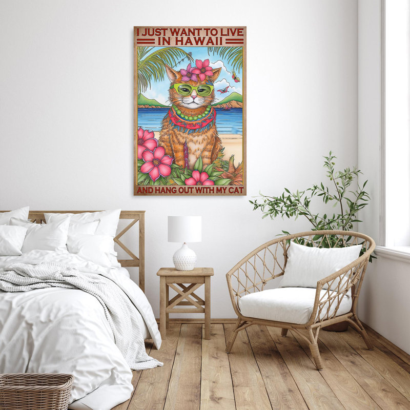 «I Just Want To Live In Hawaii», rectangle 1 pièce «I Just Want To Live In Hawaii», reproduction d'art graphique sur toile tendue