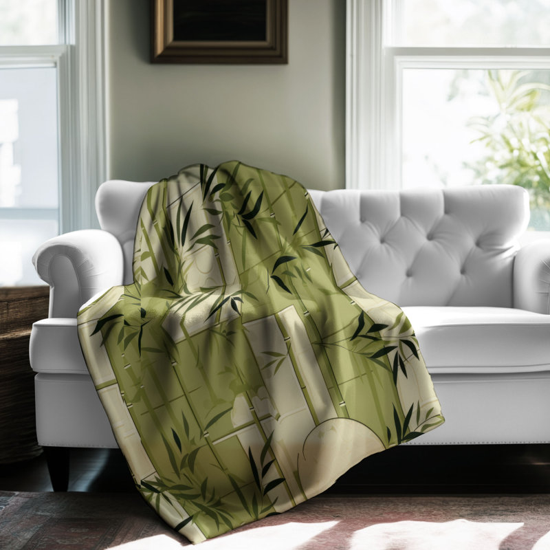 Formes de bambou - couverture 1 pièce, L 60 po x l 50 po