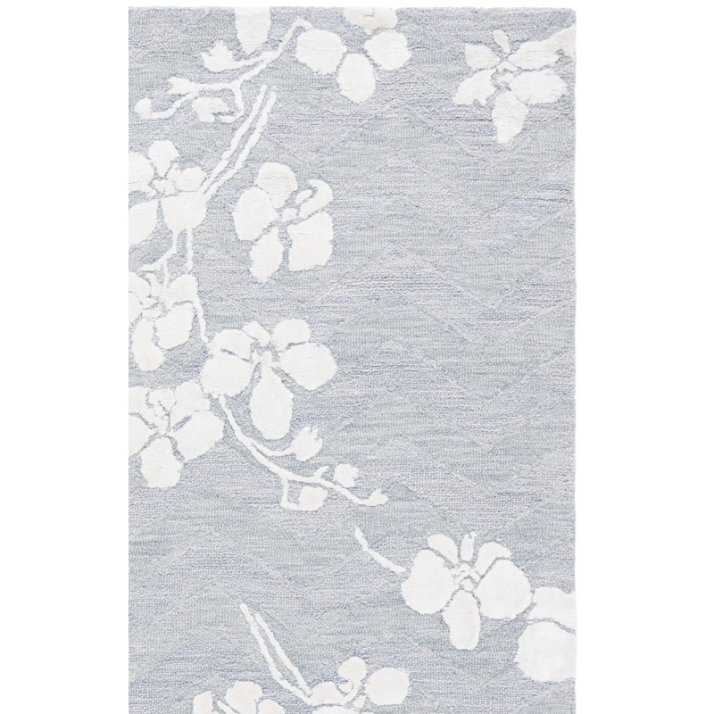 Glamour 609 touffeté à la main 65% laine; 25% viscose; Tapis floral 10% coton, Rectangle 6 pi x 9 pi