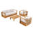 Emmett 5-Person Solid Eucalyptus Wood Patio Conversation Set