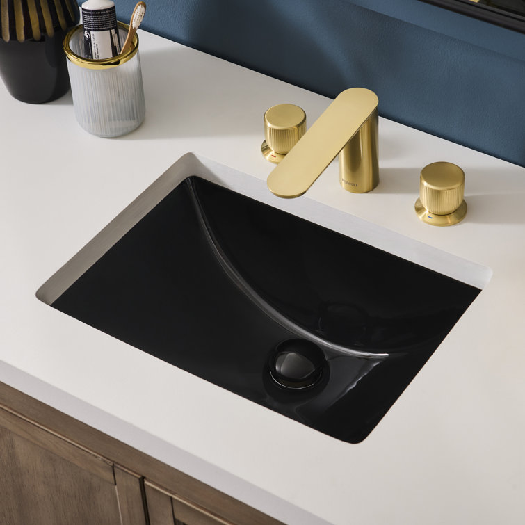 Ruvati 17 x 12 inch Undermount Bathroom Rectangular Porcelain Ceramic Sink with Overflow