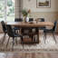 Ensemble de table de salle à manger extensible moderne de 63 à 78 po avec rangement à deux niveaux et chaises en cuir PU Denton-132714454-132714455
