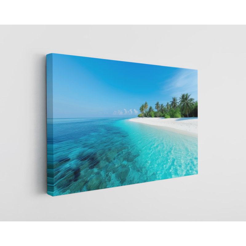 Reproduction d'art sur toile, Maldives Beach, décoration murale moderne pour la maison et le bureau, H 16 po x l 24 po