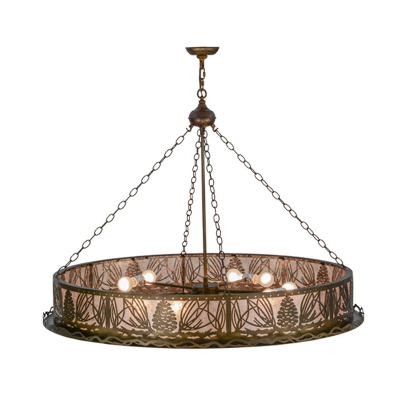 Mountain Pine 8 - Light Drum Chandelier