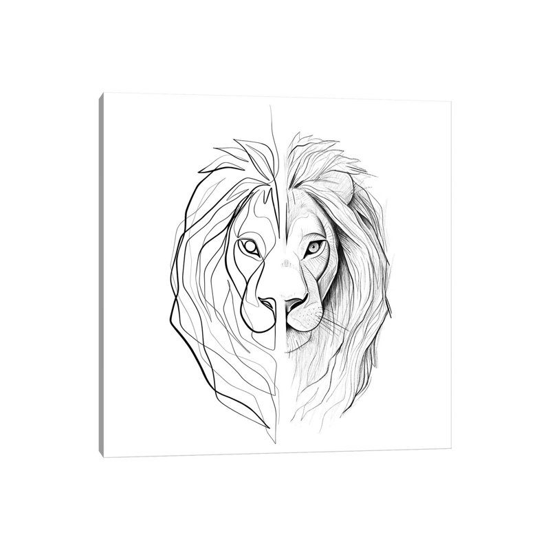 Distinct Lion by Dane Khy - Wrapped Canvas Gallery-Wrapped Canvas Giclée, 45.72 cm H x 45.72 cm W