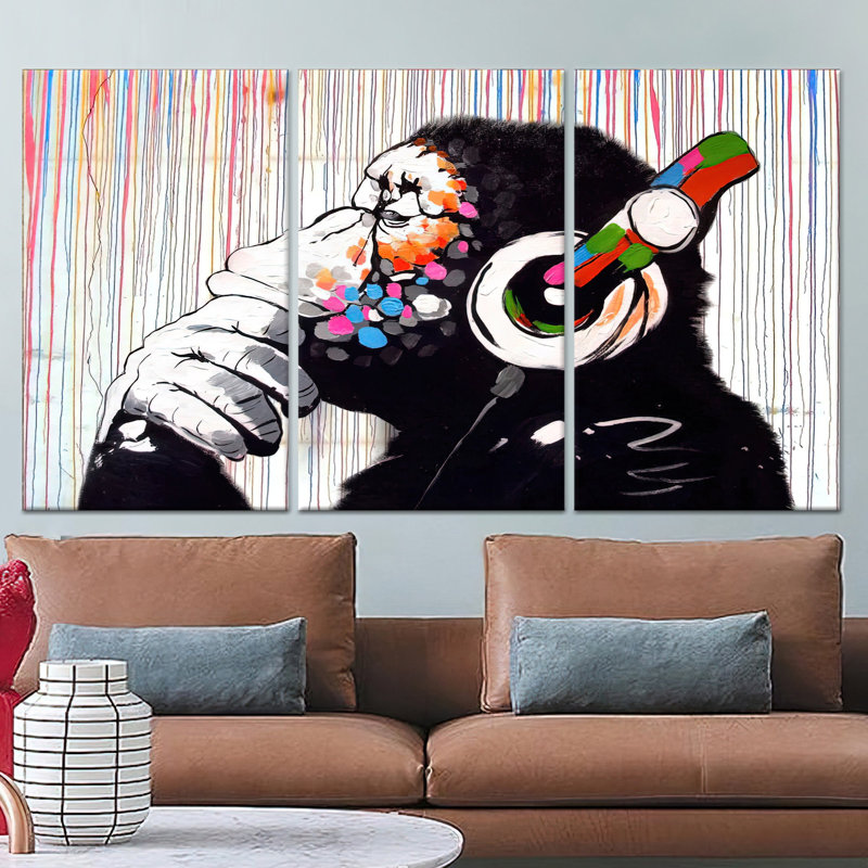Impression sur toile graffiti: décoration murale de style graffiti urbain, toile tendue 3P, 23,6 po H x 47,2 po l