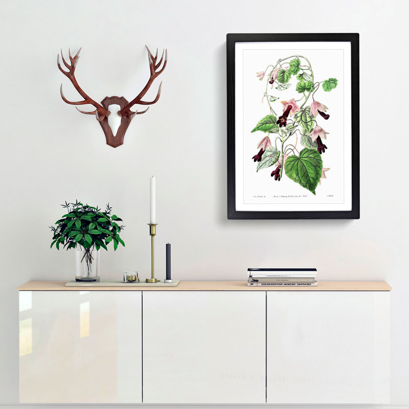 Purple Bell Vine Flowers - Framed Print, 36cm H x 27cm W x 2cm D, Black Framed