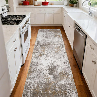Modern Abstract 2x6 Runner Rug – Washable, Non-Slip for Hallways, Kitchen, Bathroom, Laundry Room