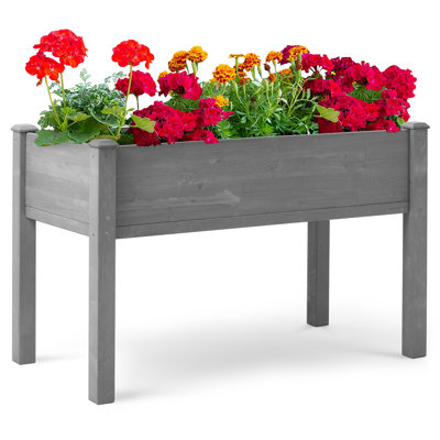 48X24x30 Inch Raised Garden Bed With Legs, Elevated Wooden Planter Box For Outdoor Plants Flowers Fruits Vegetable Herb Growing