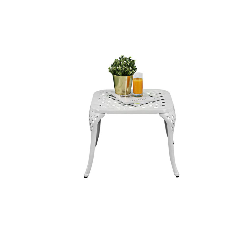 Outdoor Side Table, White
