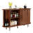 Buffet Sideboard Cabinet With Storage,Fluted Storage Accent Cabinet With Curvy Edge, Sliding Door For Living,Dining Room, Kitchen,Hallway